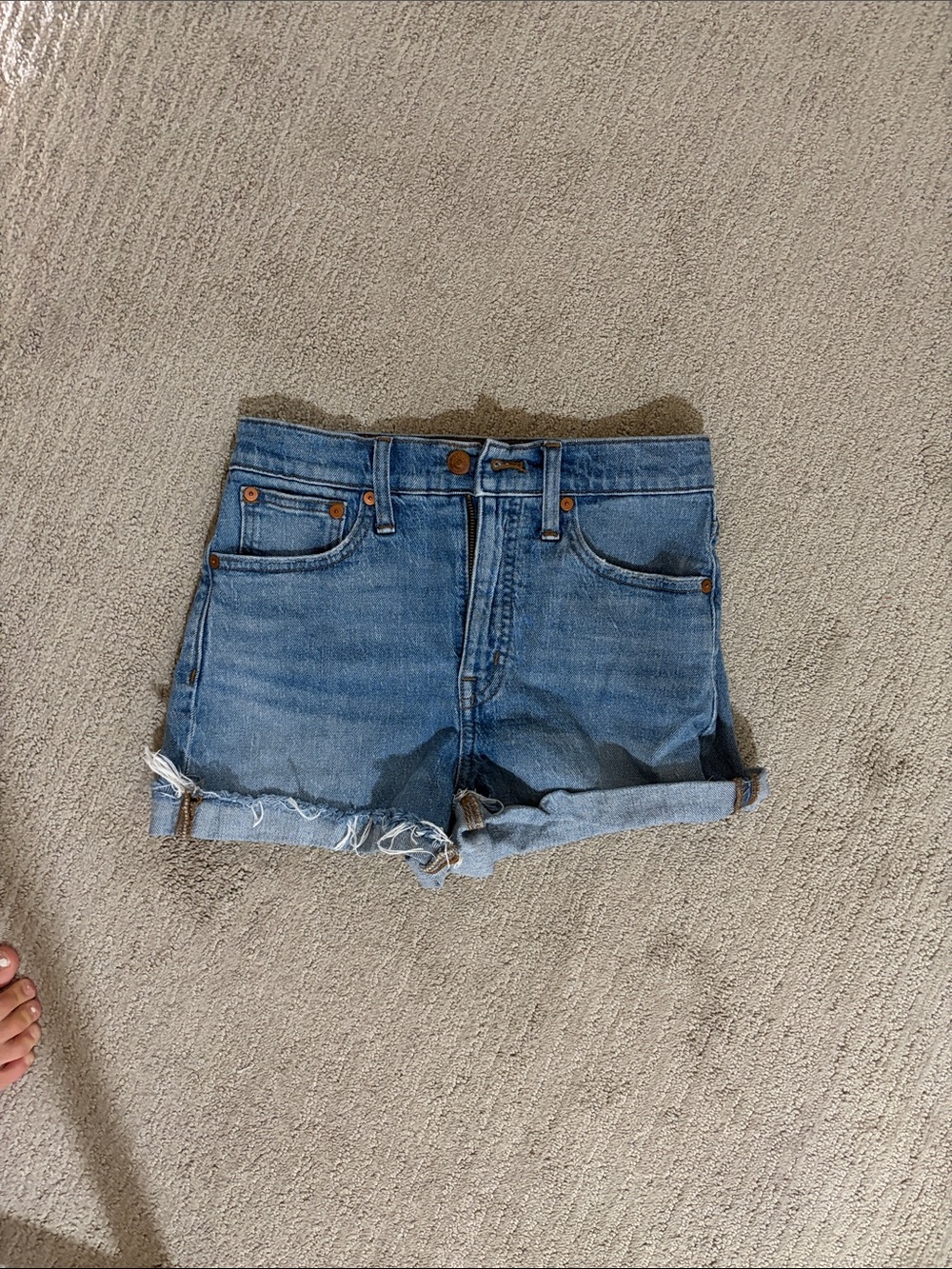 Madewell Light Blue Rolled-Hem Denim Shorts